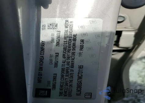 2021 Chevrolet Spark Ls from USA, damaged, VIN KL8CB6SA7MC731165